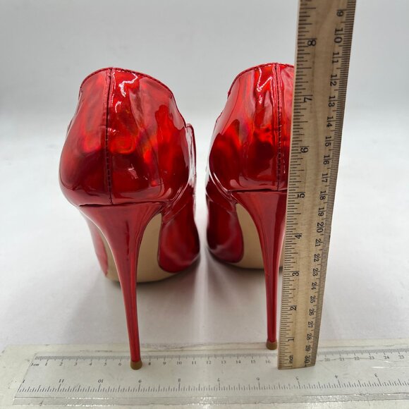 FSJ Burgundy Pointed Toe High Heels Sexy Stiletto Pumps Office Lady Casual Shoes - Picture 5 of 8